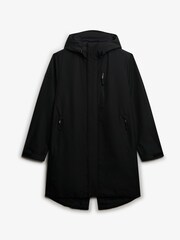 Superdry Black Hooded Tech Fishtail Parka - Image 7 of 7