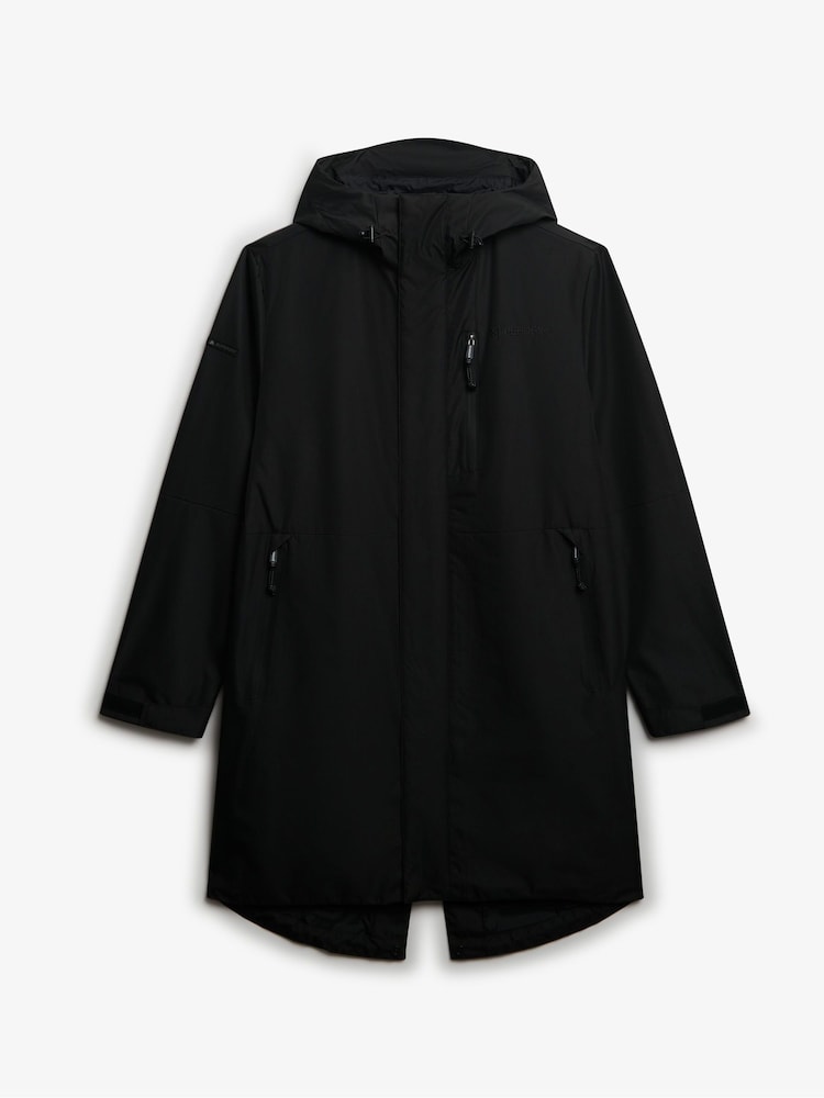 Superdry Black Hooded Tech Fishtail Parka - Image 7 of 7