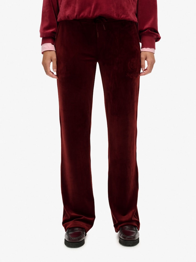 Superdry Red Country Club Velour Joggers - Image 1 of 7