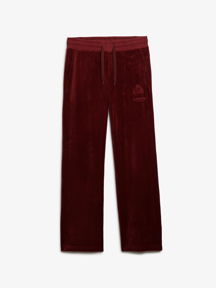Superdry Red Country Club Velour Joggers - Image 7 of 7