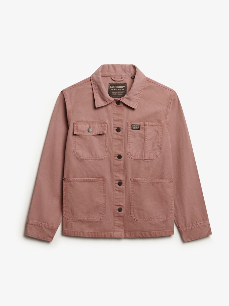 Superdry Pink Chore Jacket - Image 7 of 7 Superdry Pink Chore Jacket - Image 7 of 7