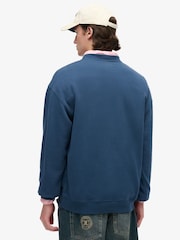Superdry Blue Blank Oversized Crew Sweat Top - Image 2 of 5