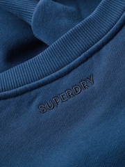 Superdry Blue Blank Oversized Crew Sweat Top - Image 5 of 5