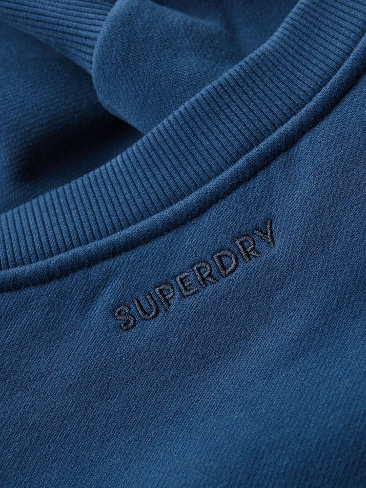 Superdry Blue Blank Oversized Crew Sweat Top - Image 5 of 5 Superdry Blue Blank Oversized Crew Sweat Top - Image 5 of 5
