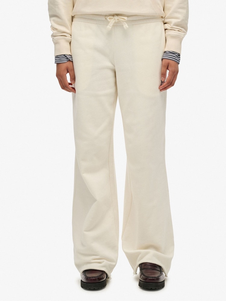 Superdry White Athletic Essentials Straight Leg Joggers - Image 1 of 7
