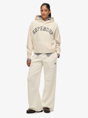 Superdry White Athletic Essentials Straight Leg Joggers - Image 4 of 7