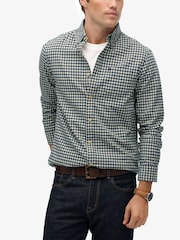 Superdry Blue Premium Check Oxford Shirt - Image 3 of 6