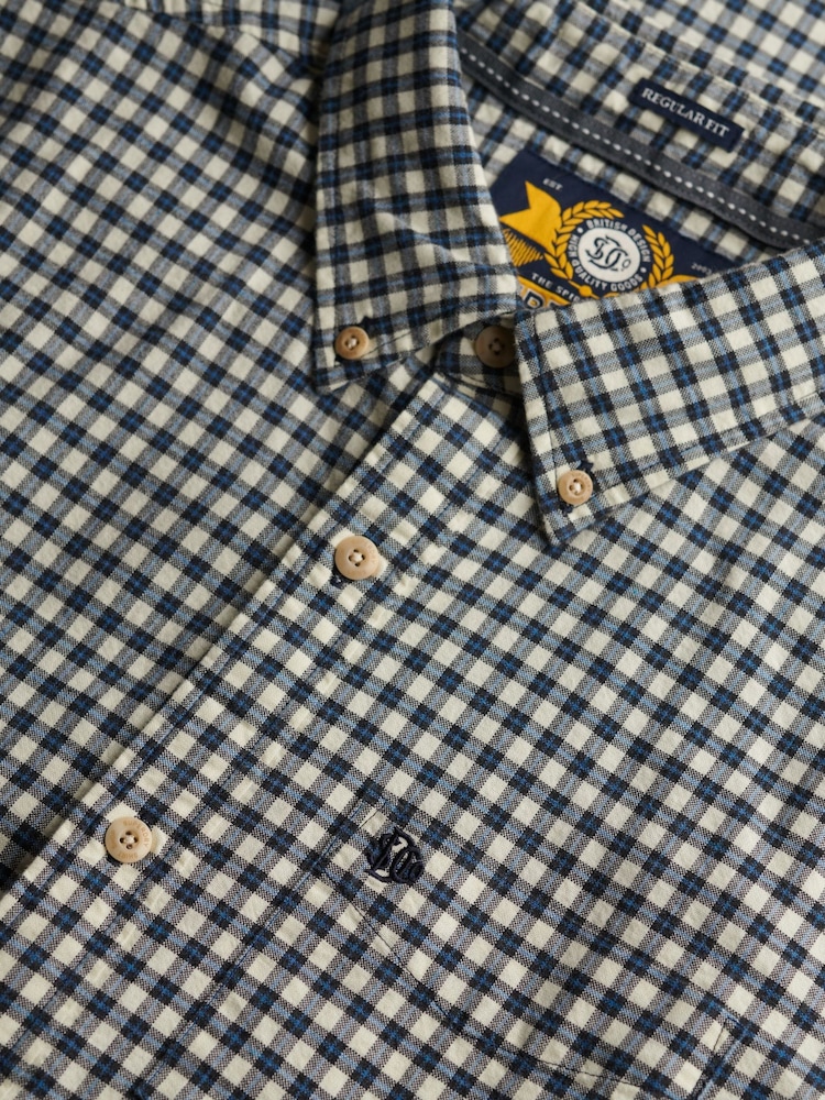 Superdry Blue Premium Check Oxford Shirt - Image 6 of 6 Superdry Blue Premium Check Oxford Shirt - Image 6 of 6