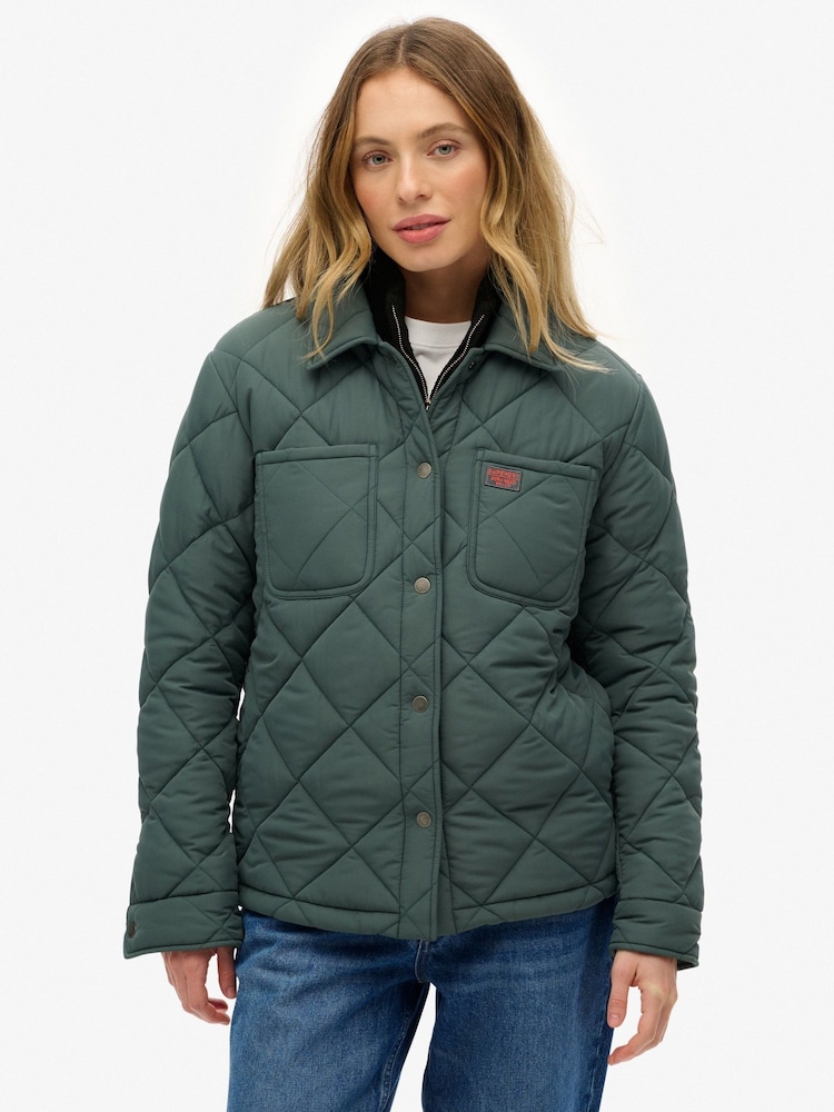 Superdry Green Quilted Chore Liner Jacket - Image 1 of 8