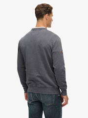 Superdry Grey Heritage Tab Loose Crew Sweat Top - Image 2 of 5