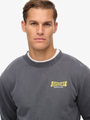 Superdry Grey Heritage Tab Loose Crew Sweat Top - Image 4 of 5