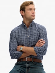Superdry Blue Premium Check Oxford Shirt - Image 1 of 7