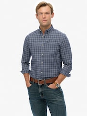 Superdry Blue Premium Check Oxford Shirt - Image 2 of 7
