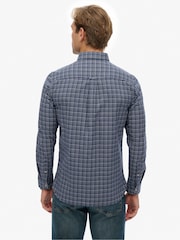 Superdry Blue Premium Check Oxford Shirt - Image 3 of 7