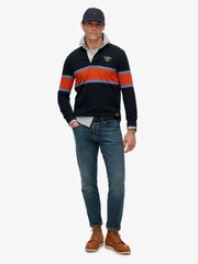 Superdry Blue Vintage Athletic Stripe Rugby Shirts - Image 4 of 7