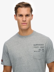 Superdry Grey Utility Loose T-Shirt - Image 3 of 7