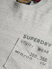 Superdry Grey Utility Loose T-Shirt - Image 6 of 7