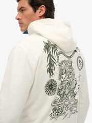 Superdry White Tokyo Narrative Loose Hoodie - Image 1 of 8
