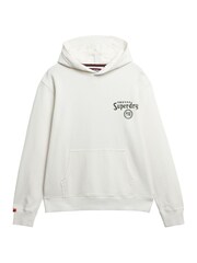 Superdry White Tokyo Narrative Loose Hoodie - Image 5 of 8