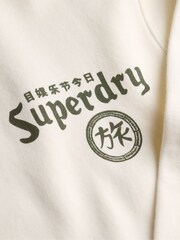 Superdry White Tokyo Narrative Loose Hoodie - Image 7 of 8
