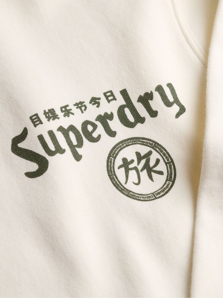 Superdry White Tokyo Narrative Loose Hoodie - Image 8 of 8 Superdry White Tokyo Narrative Loose Hoodie - Image 8 of 8