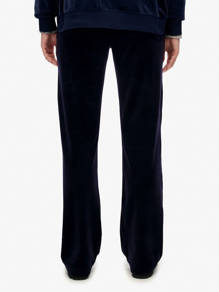 Superdry Blue Country Club Velour Joggers - Image 2 of 7 Superdry Blue Country Club Velour Joggers - Image 2 of 7