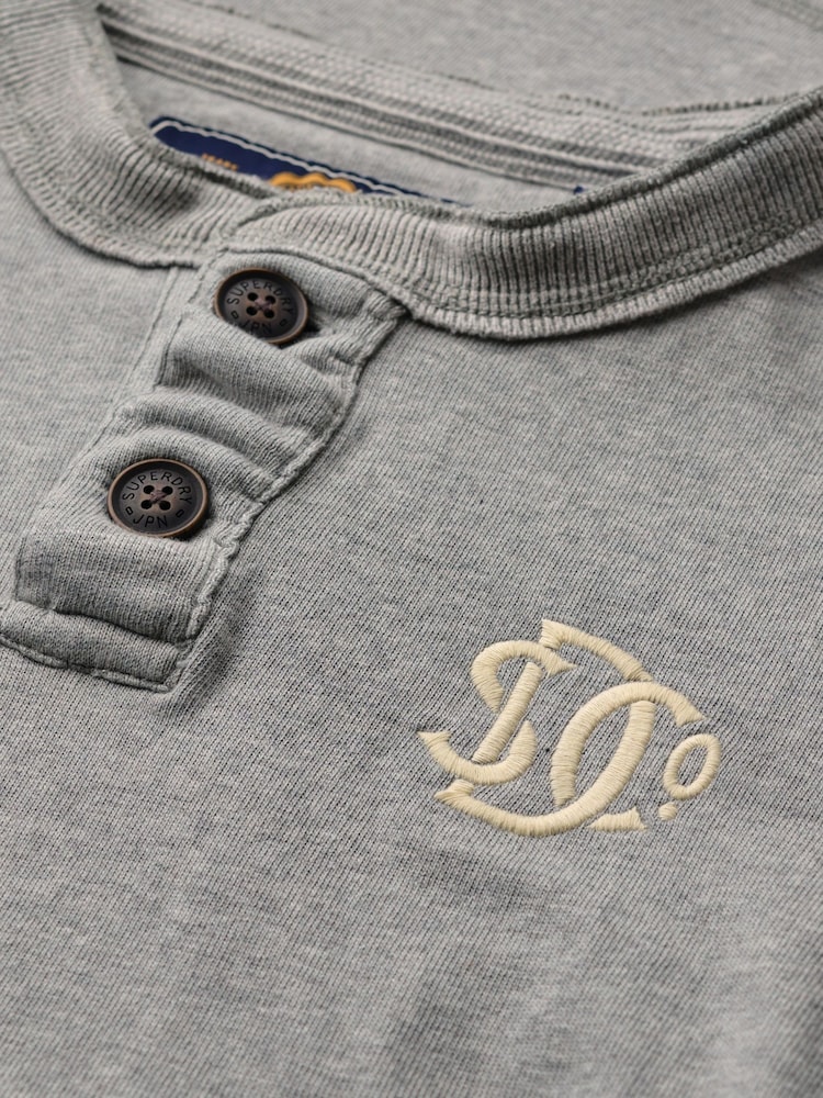 Superdry Grey Vintage Athletic Grandad Top - Image 6 of 6