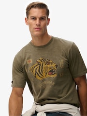 Superdry Green Campaign Souvenir Loose T-Shirt - Image 1 of 7