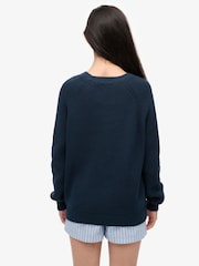 Superdry Blue Relaxed Ribbed Knitted Jumper - Image 2 of 7