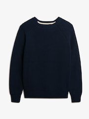 Superdry Blue Relaxed Ribbed Knitted Jumper - Image 7 of 7