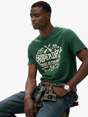 Superdry Green Outdoor Flock Relaxed T-Shirt - Image 1 of 7