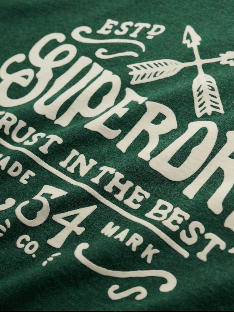 Superdry Green Outdoor Flock Relaxed T-Shirt - Image 7 of 7