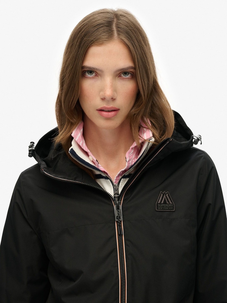 Superdry Black Longline Tri Windbreaker Jacket - Image 6 of 6 Superdry Black Longline Tri Windbreaker Jacket - Image 6 of 6