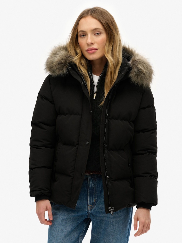 Superdry Black Everest Five Baffle Puffer Jacket - Image 2 of 7