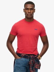 Superdry Red Cotton Essential Logo T-Shirt - Image 1 of 6