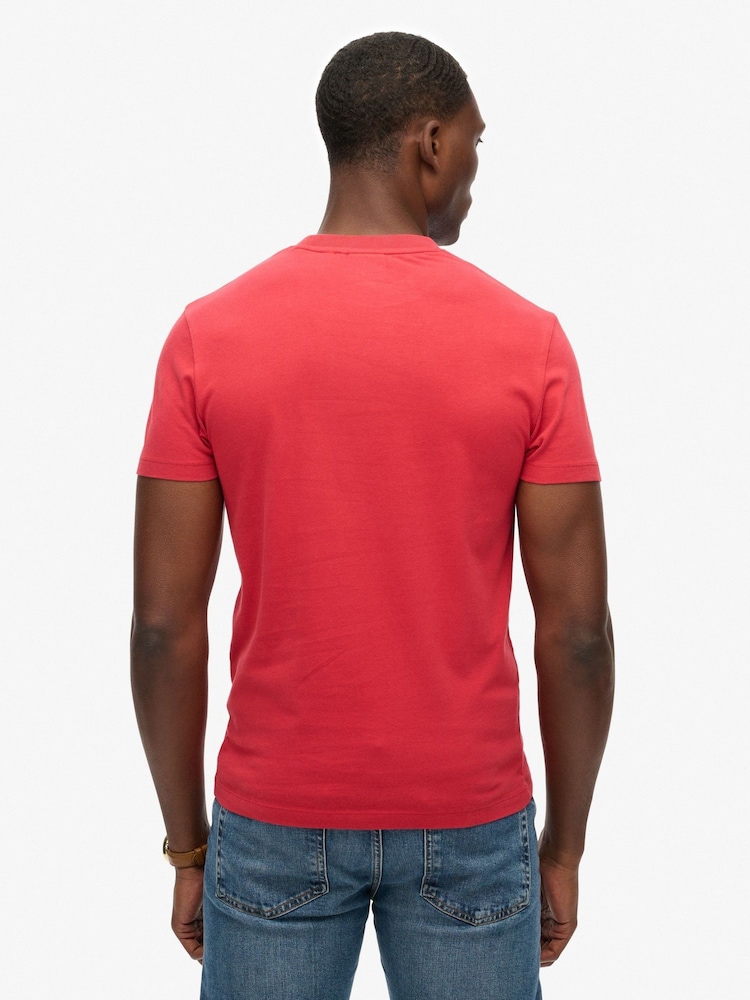 Superdry Red Cotton Essential Logo T-Shirt - Image 2 of 6 Superdry Red Cotton Essential Logo T-Shirt - Image 2 of 6