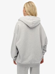Superdry Grey Athletic Essentials Oversized Zip Hoodie - Image 3 of 6