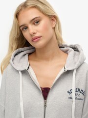 Superdry Grey Athletic Essentials Oversized Zip Hoodie - Image 4 of 6