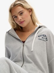 Superdry Grey Athletic Essentials Oversized Zip Hoodie - Image 5 of 6