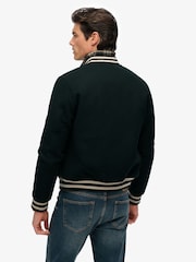 Superdry Green Varsity Monogram Wool Bomber Jacket - Image 4 of 7