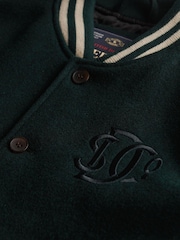 Superdry Green Varsity Monogram Wool Bomber Jacket - Image 7 of 7