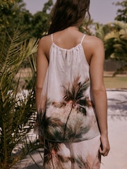 Cream Palm Print High Neck Top - Image 2 of 5