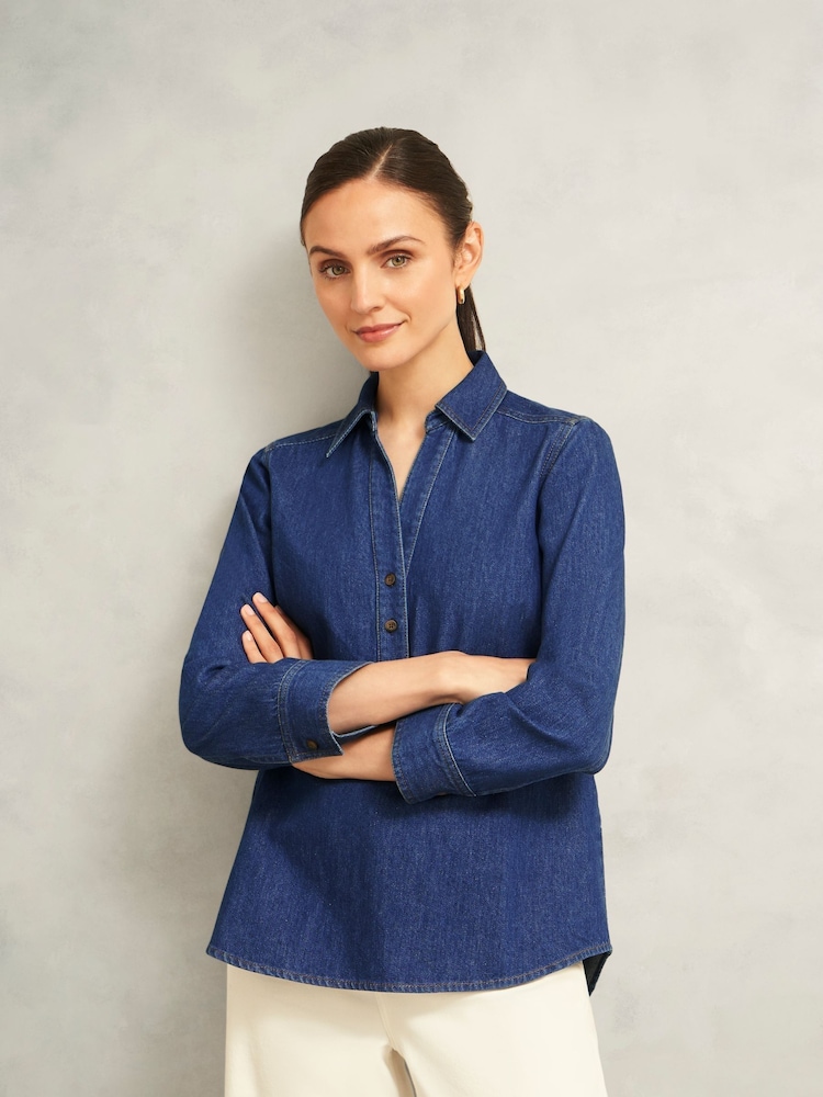 Hobbs Blue Elena Blouse - Image 1 of 5 Hobbs Blue Elena Blouse - Image 1 of 5