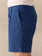 French Albastru - Supima Rich Cotton Pleated Chino Shorts - Imaginea 5 din 10