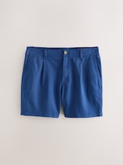 French Albastru - Supima Rich Cotton Pleated Chino Shorts - Imaginea 7 din 10