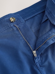 French Albastru - Supima Rich Cotton Pleated Chino Shorts - Imaginea 8 din 10