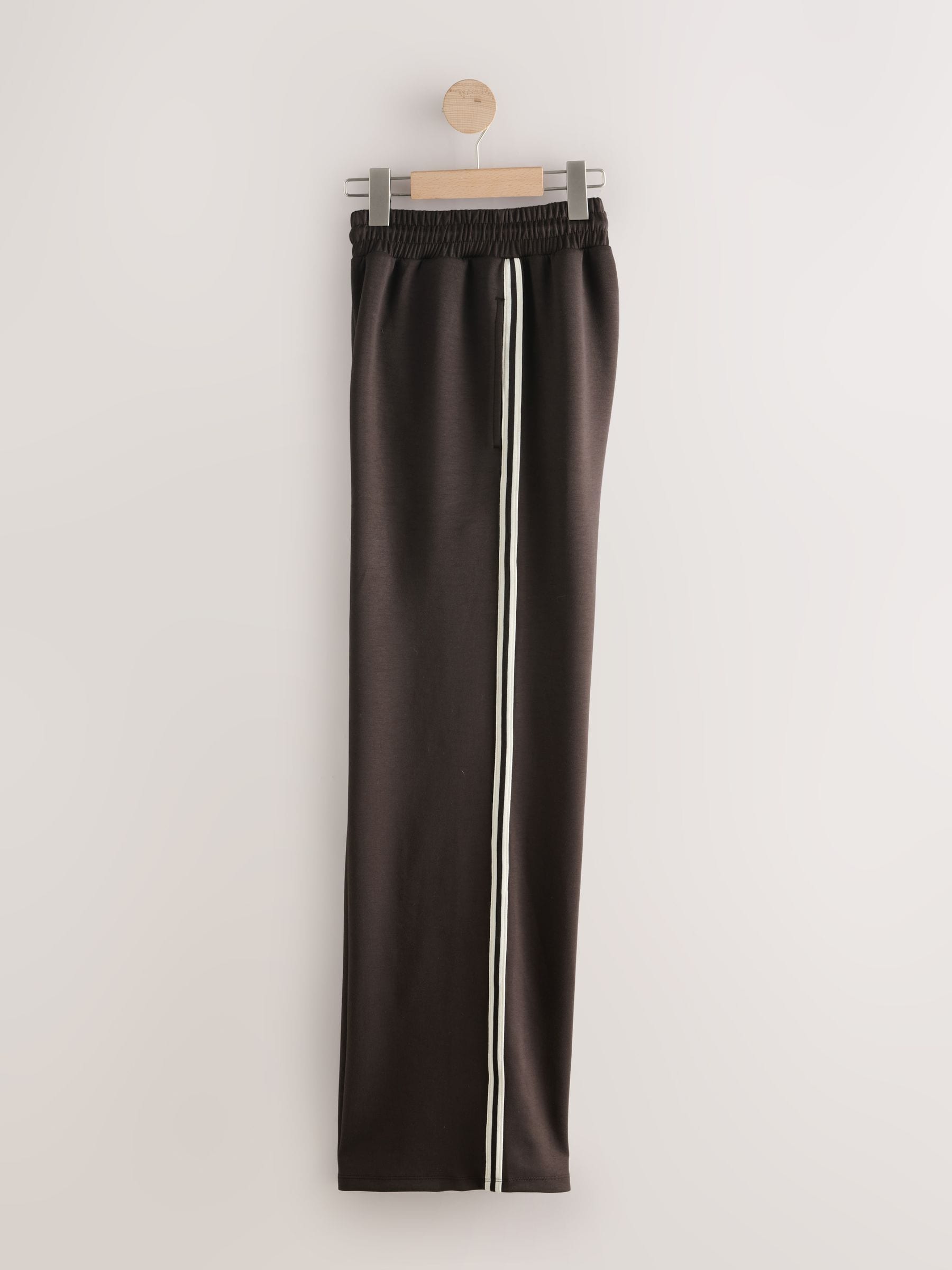 Buy Chocolate Brown Slinky Wide Leg Side Stripe Track Trousers