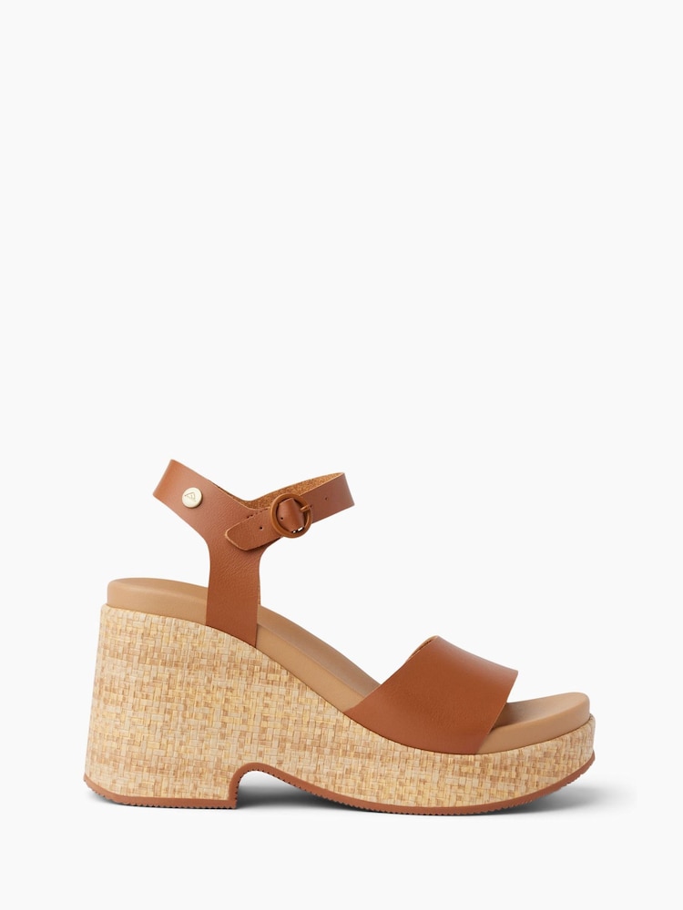 Reef Brown Leather Sunset Sayulita Wedge Sandals - Image 1 of 7