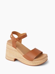 Reef Brown Leather Sunset Sayulita Wedge Sandals - Image 6 of 7