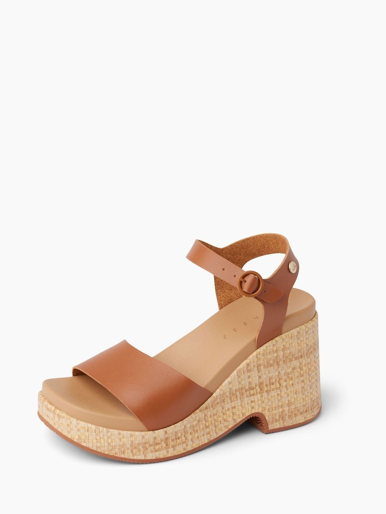 Reef Brown Leather Sunset Sayulita Wedge Sandals - Image 7 of 7
